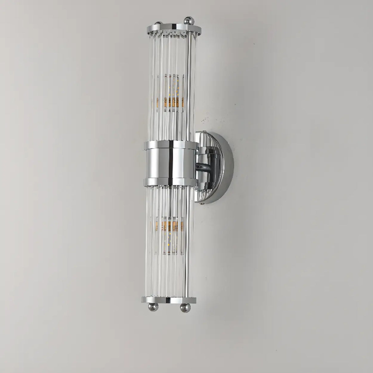Industrial Cylindrical Crystal Glass Wall Sconce Image - 20