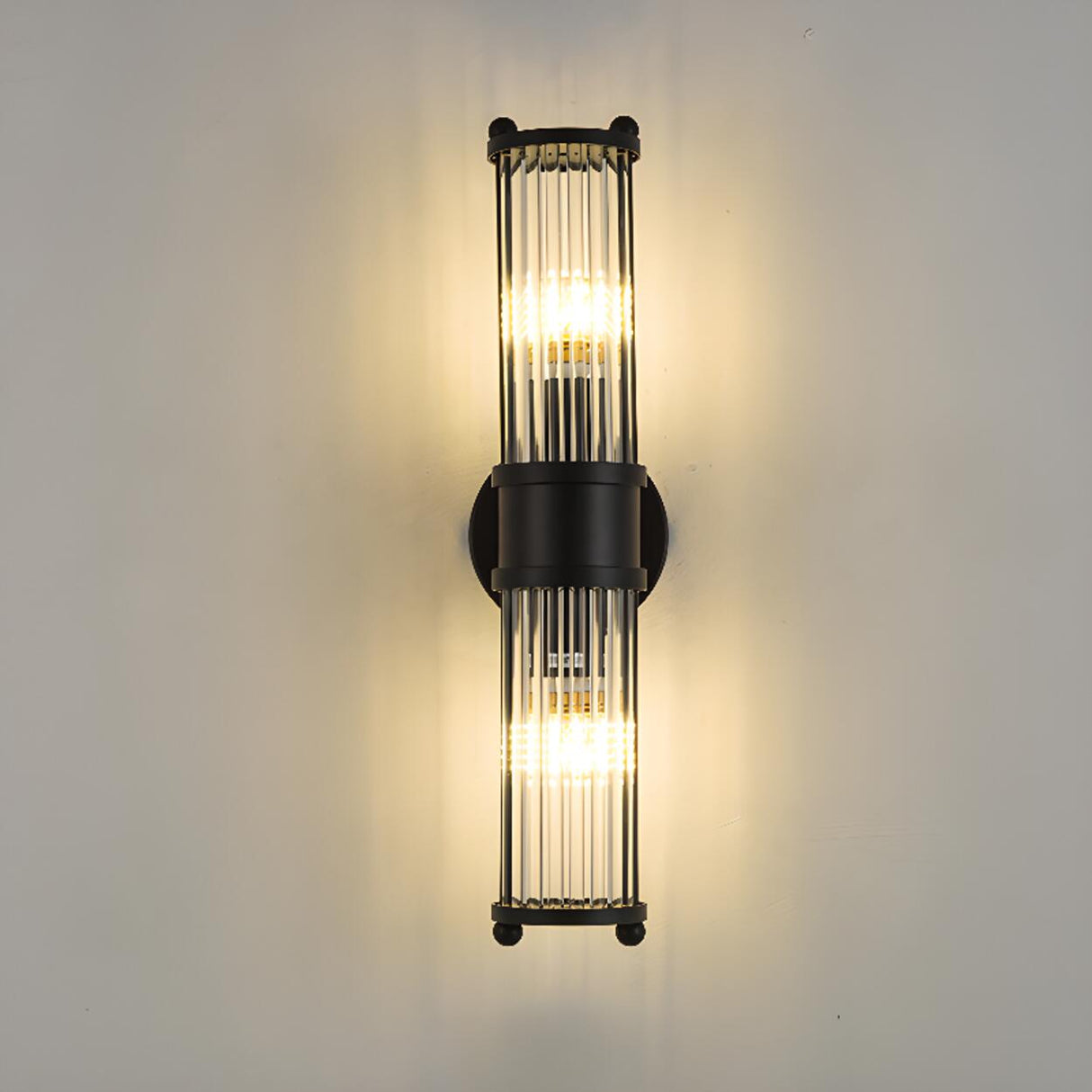 Industrial Cylindrical Crystal Glass Wall Sconce Image - 22