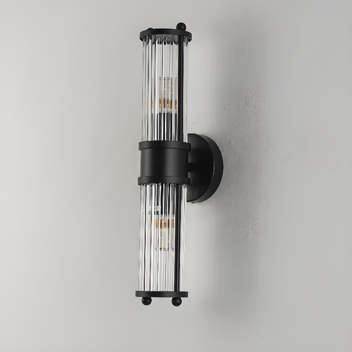 Industrial Cylindrical Crystal Glass Wall Sconce Image - 23