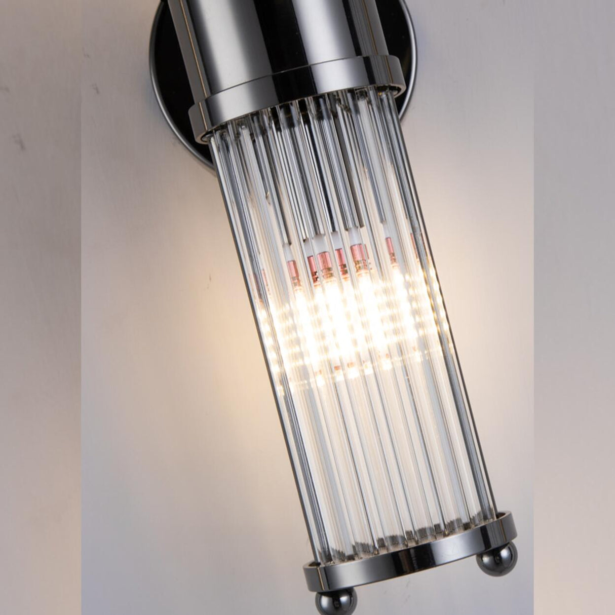 Industrial Cylindrical Crystal Glass Wall Sconce Image - 27