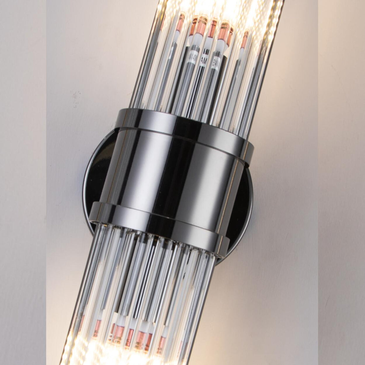 Industrial Cylindrical Crystal Glass Wall Sconce Image - 28