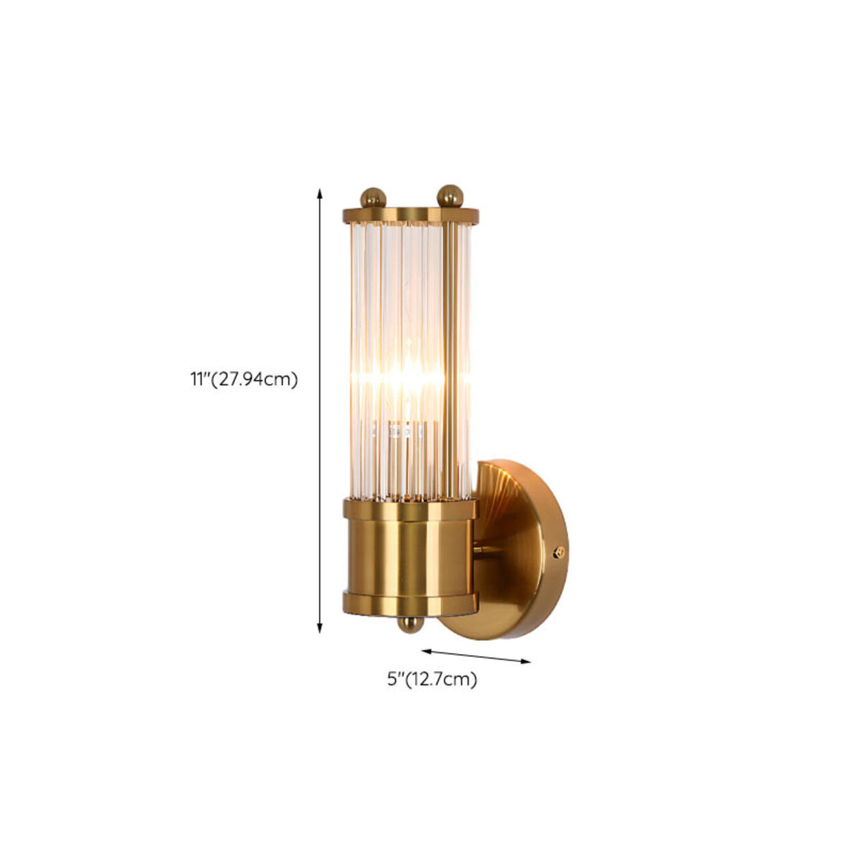 Industrial Cylindrical Crystal Glass Wall Sconce Image - 31