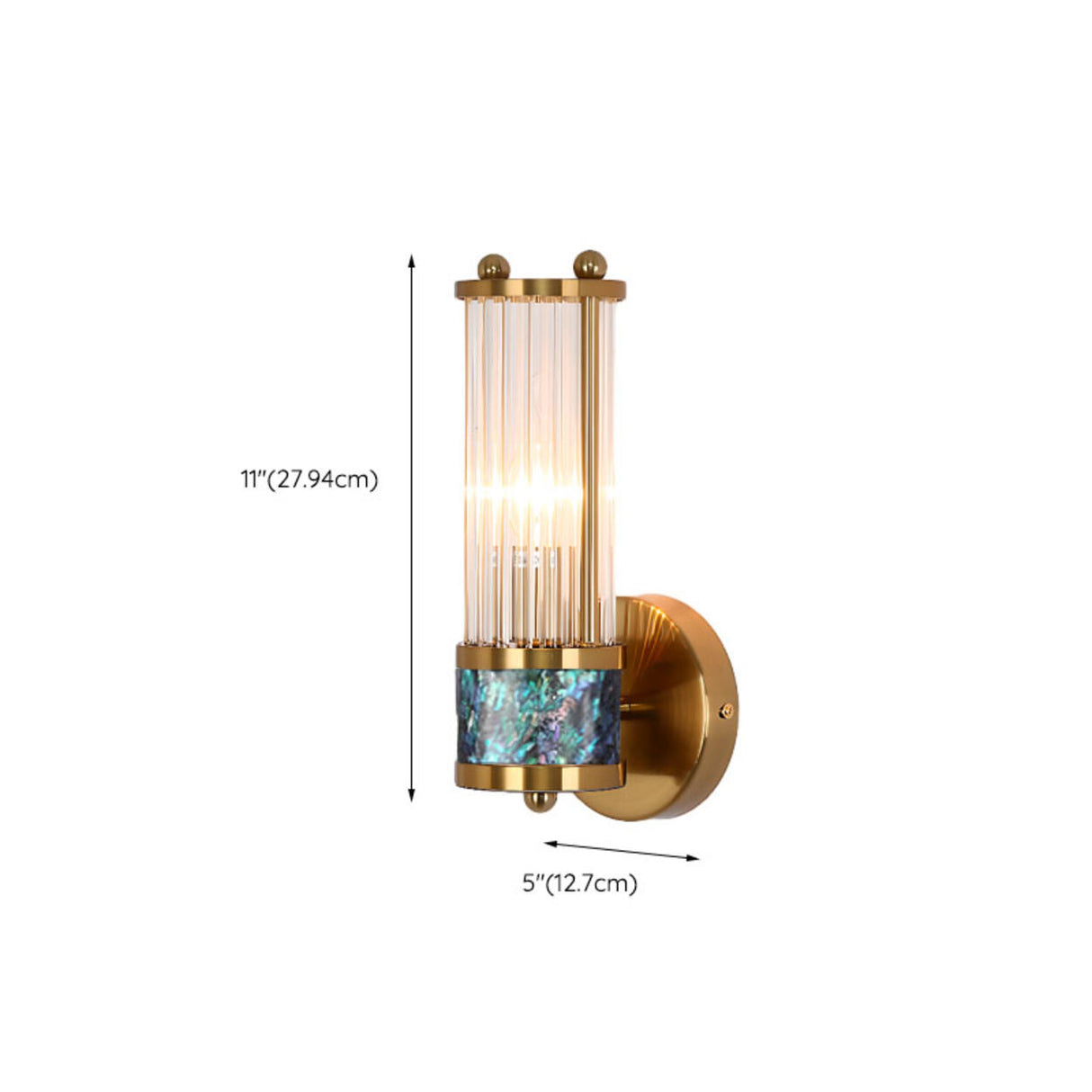 Industrial Cylindrical Crystal Glass Wall Sconce Image - 33