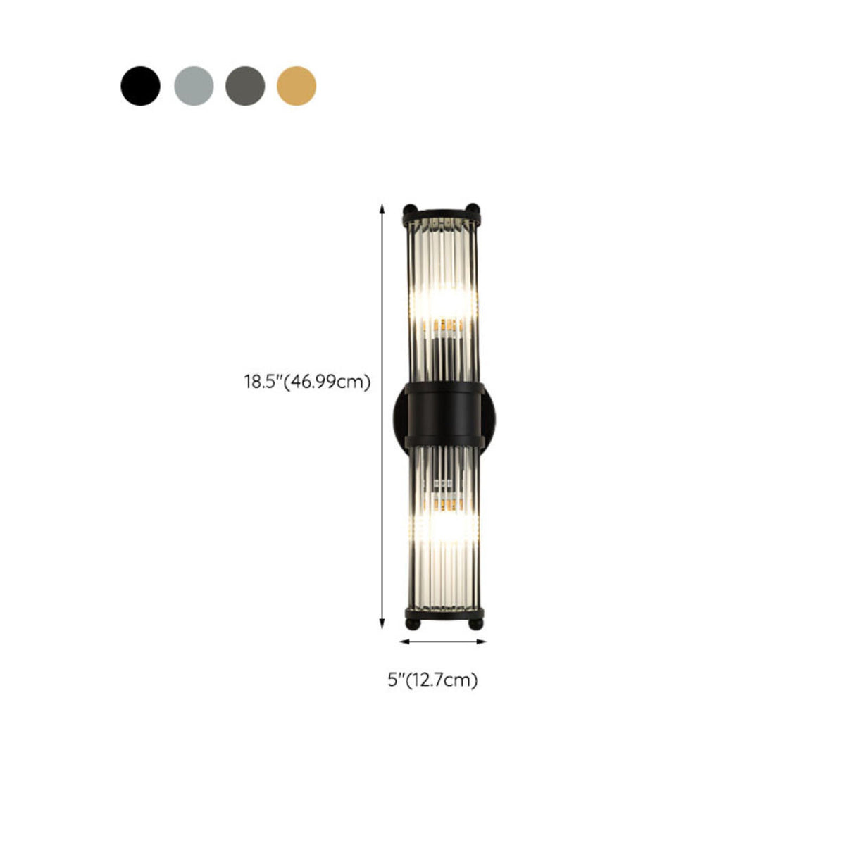 Industrial Cylindrical Crystal Glass Wall Sconce Image - 36