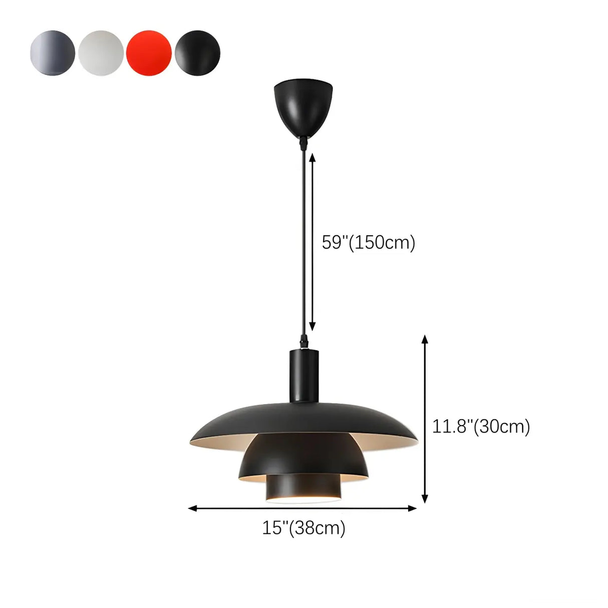 Industrial Dining Room Red Metal Multi-Tier Pendant Light Image - 20