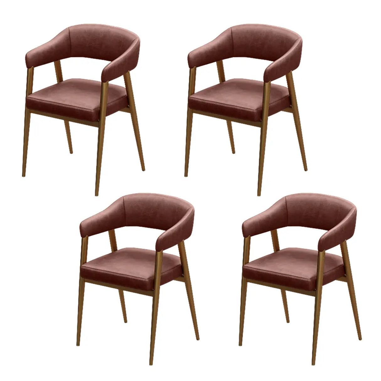 Industrial Faux Leather Arm Chair for Dining Area Image - 10