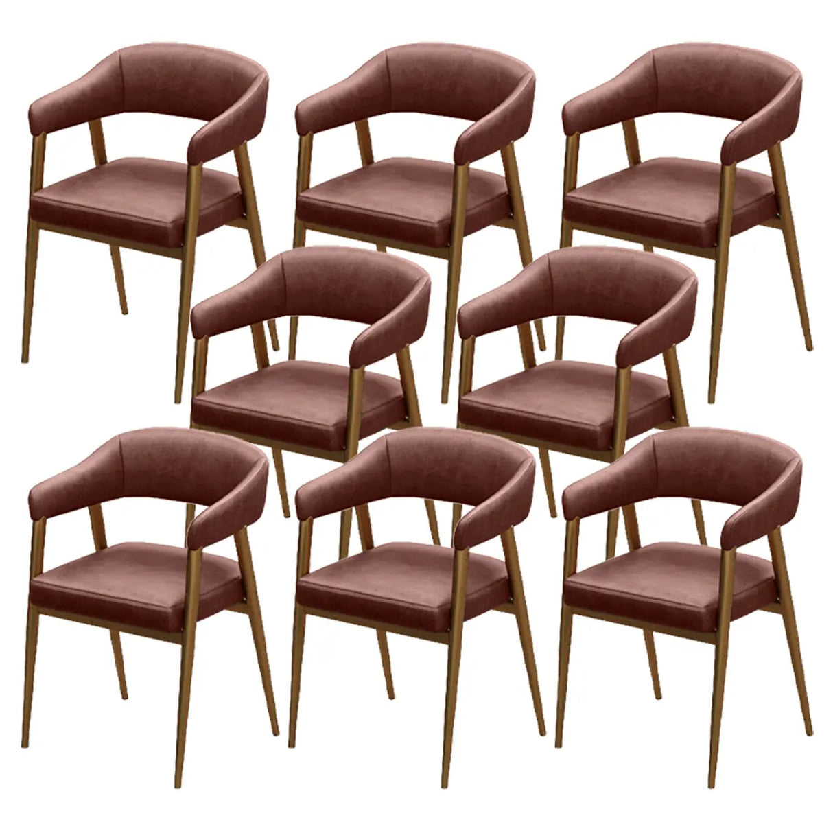 Industrial Faux Leather Arm Chair for Dining Area Image - 13