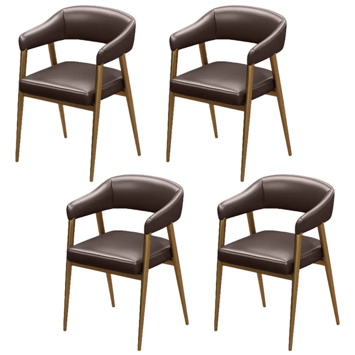 Industrial Faux Leather Arm Chair for Dining Area Image - 14