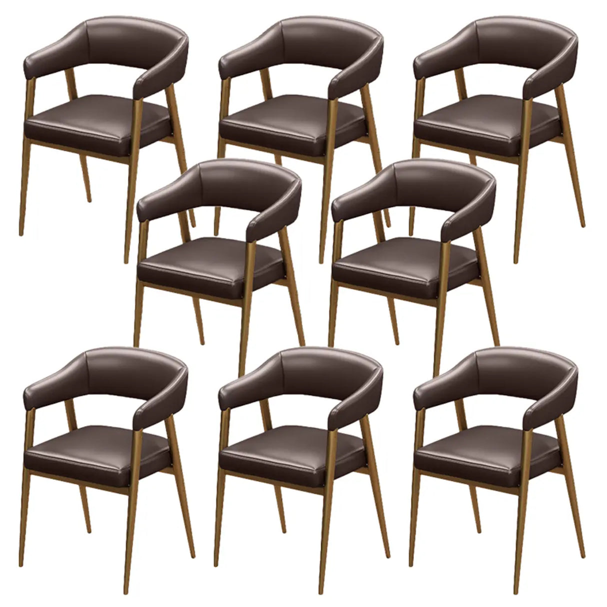 Industrial Faux Leather Arm Chair for Dining Area Image - 15