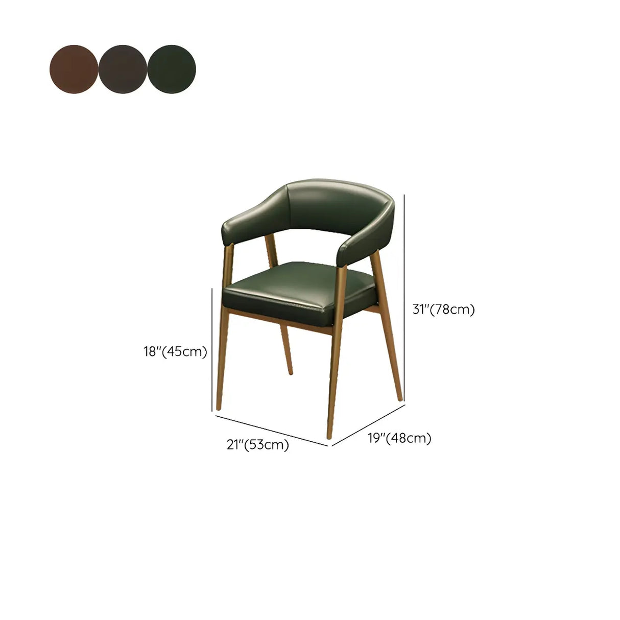 Industrial Faux Leather Arm Chair for Dining Area