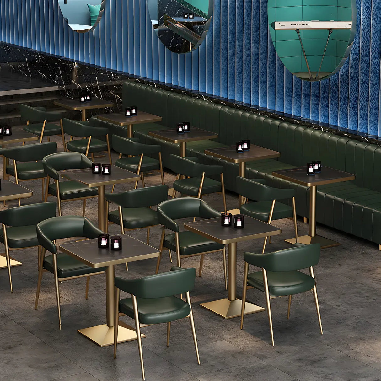 Industrial Faux Leather Arm Chair for Dining Area Image - 1