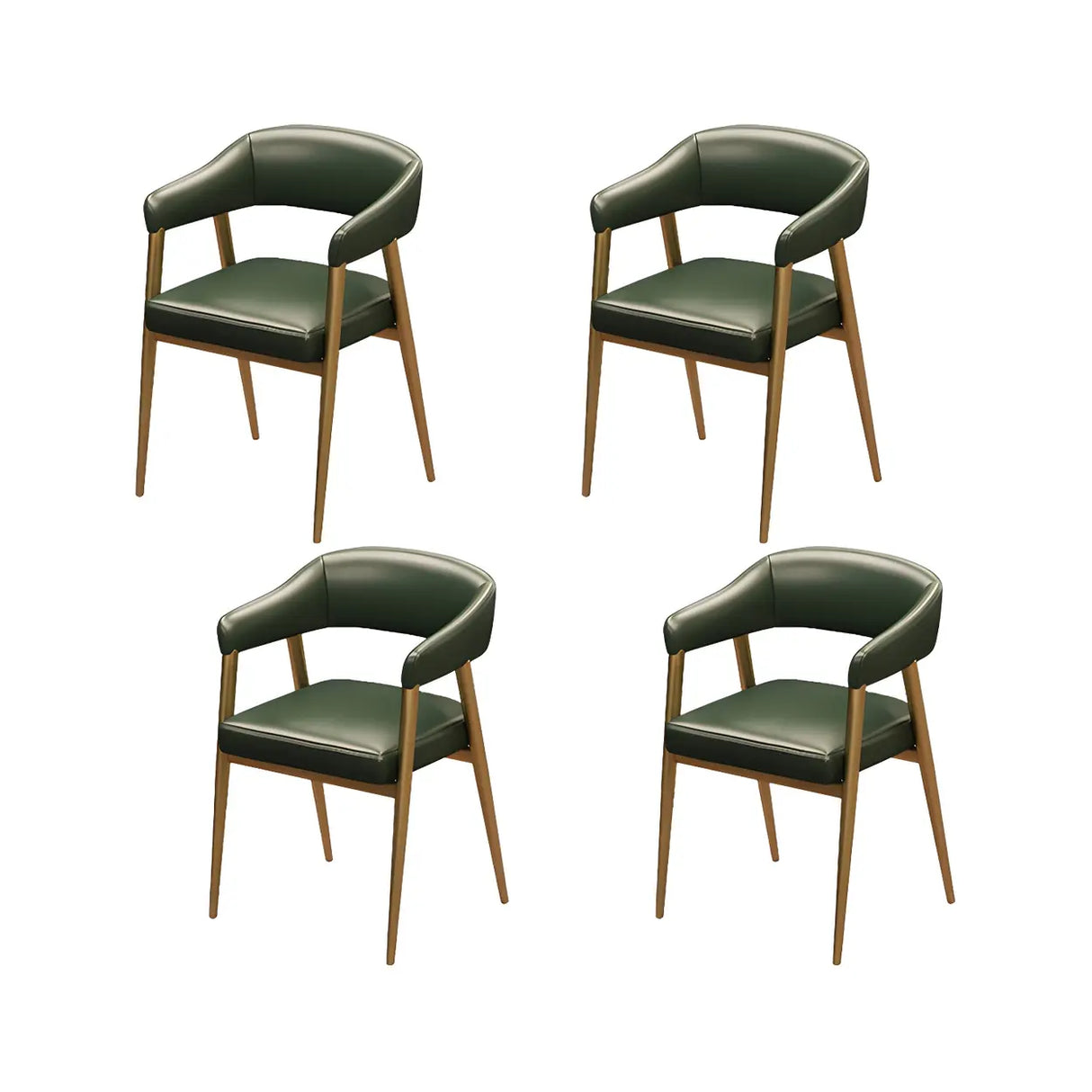 Industrial Faux Leather Arm Chair for Dining Area Image - 3