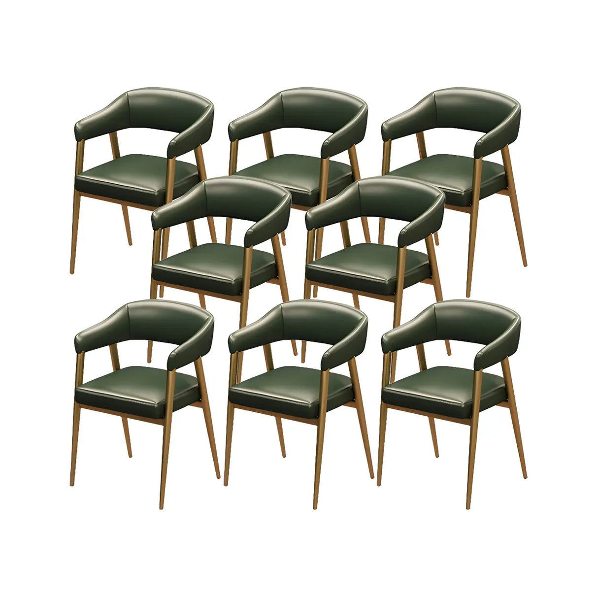 Industrial Faux Leather Arm Chair for Dining Area Image - 6