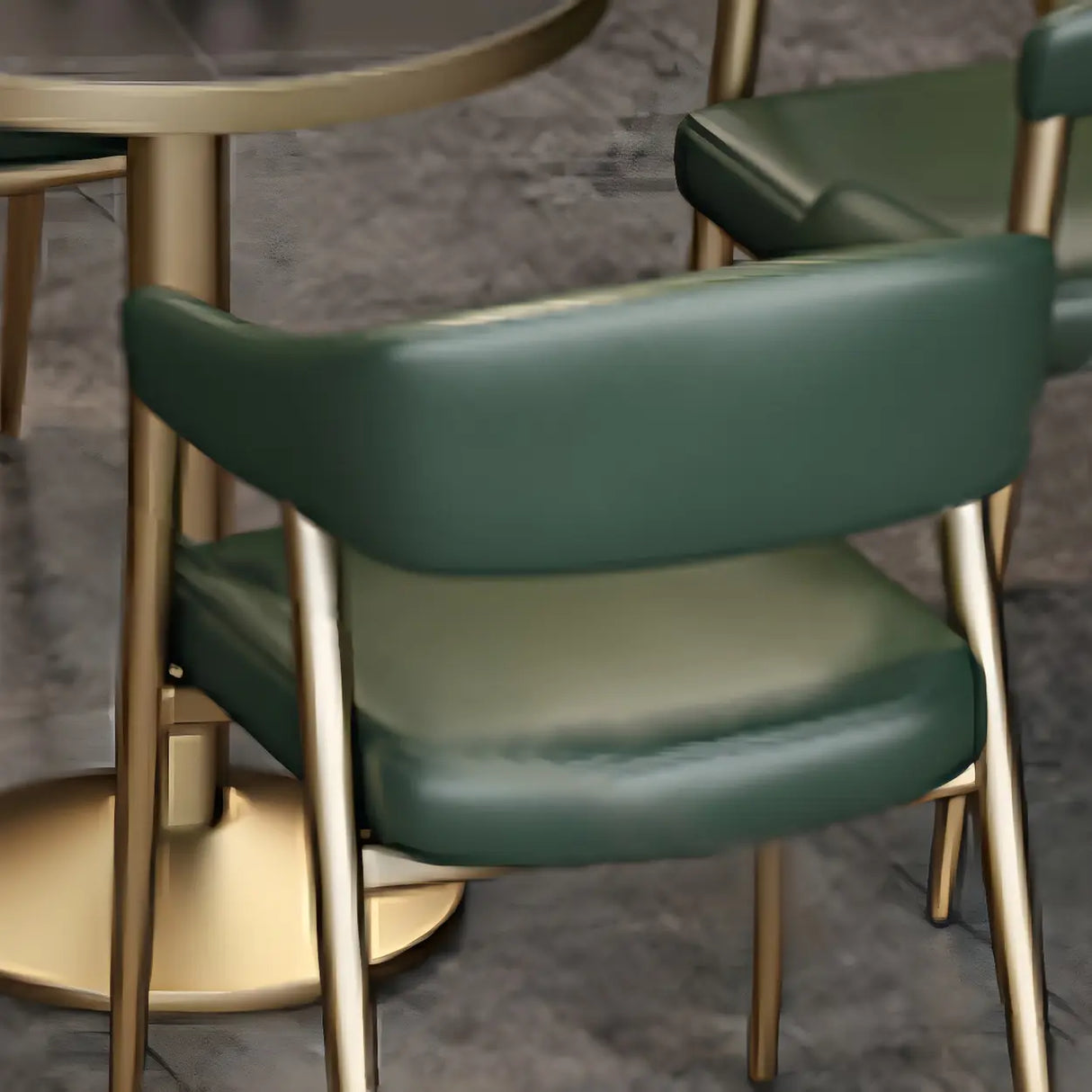 Industrial Faux Leather Arm Chair for Dining Area Image - 9