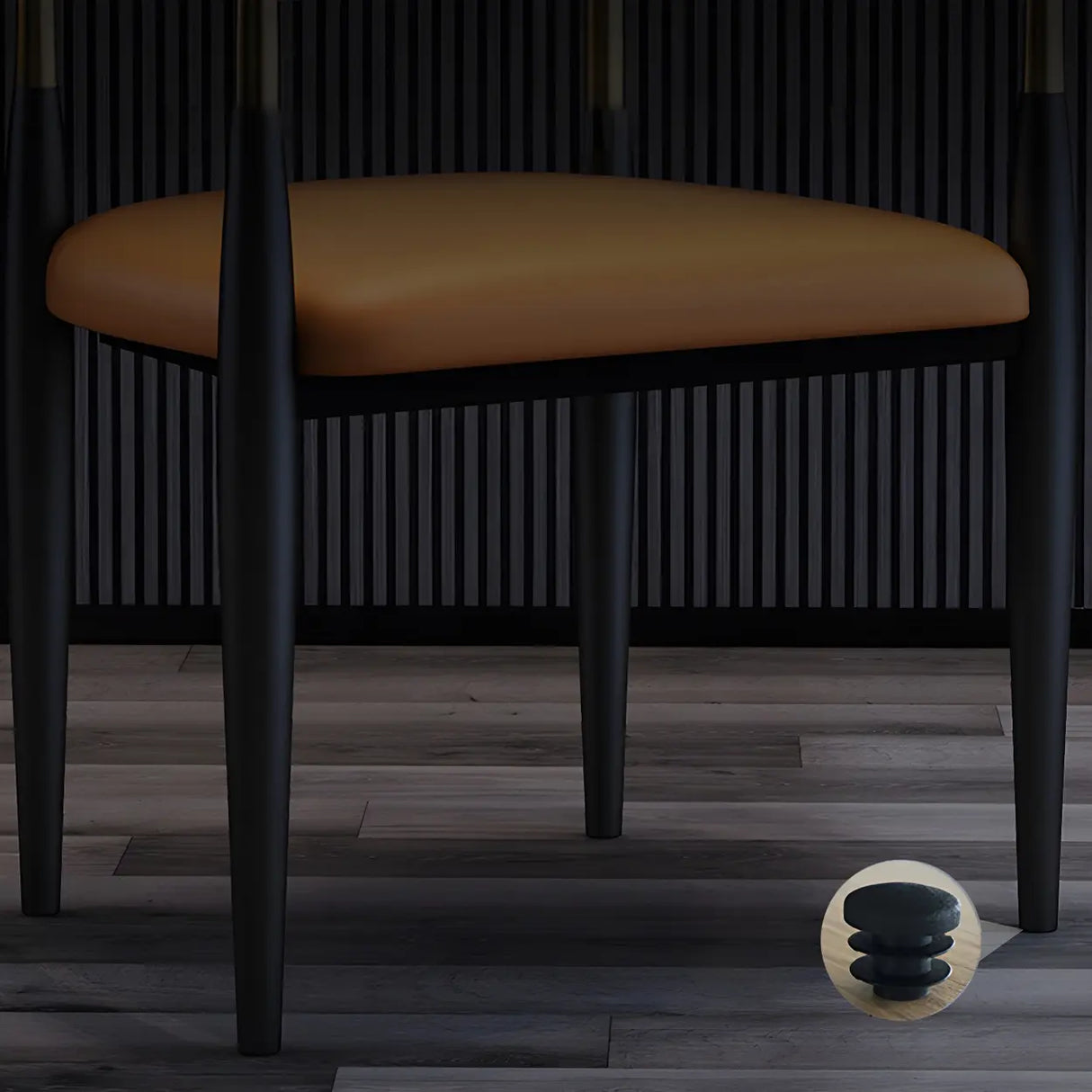 Industrial Faux Leather Open Back Armrest Dining Chair Image - 9