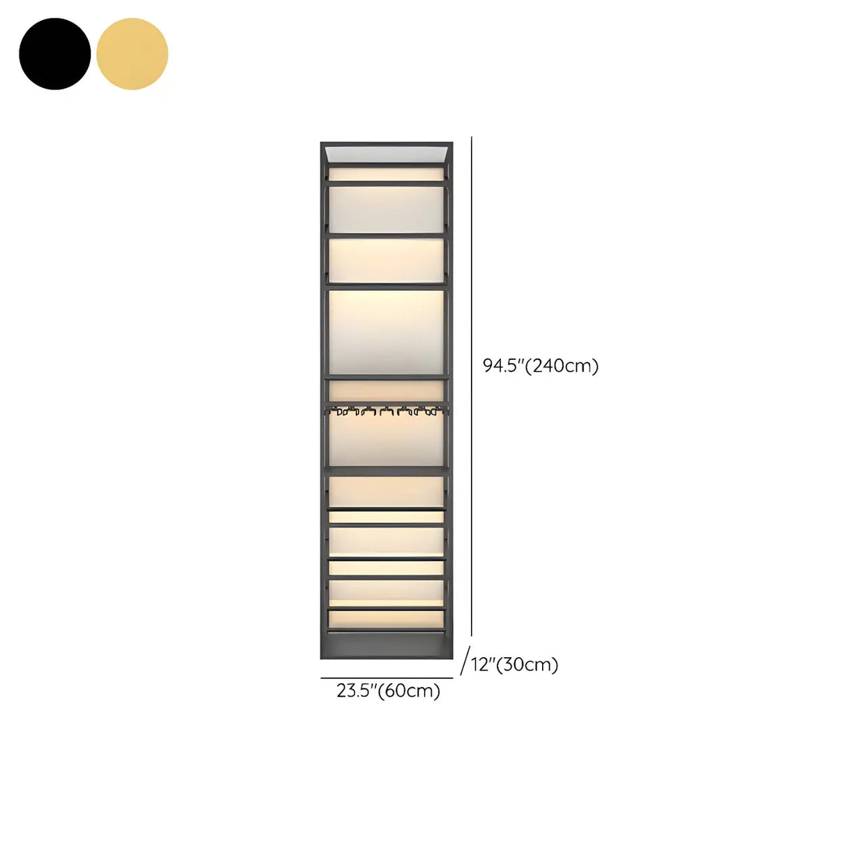 Industrial Freestanding Gold Tall Metal Shelving Wine Rack Image - 11