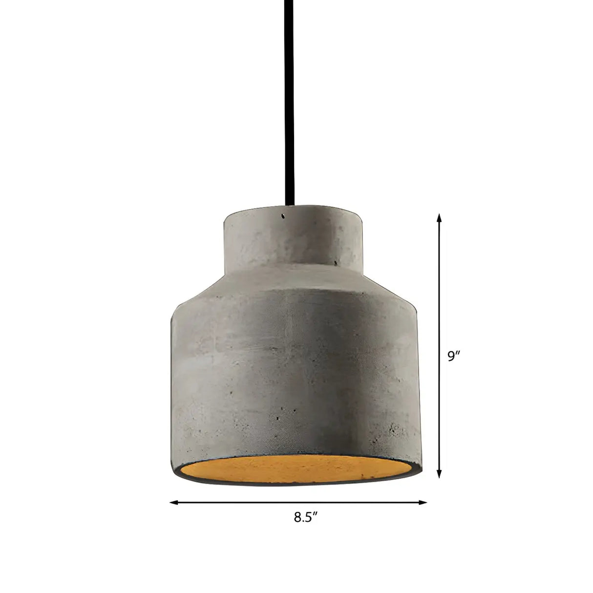 Industrial Geometric Grey Cement Hanging Pendant Light
