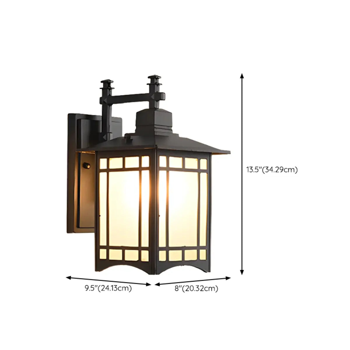 Industrial Geometric Lantern Outdoor Glass Wall Light