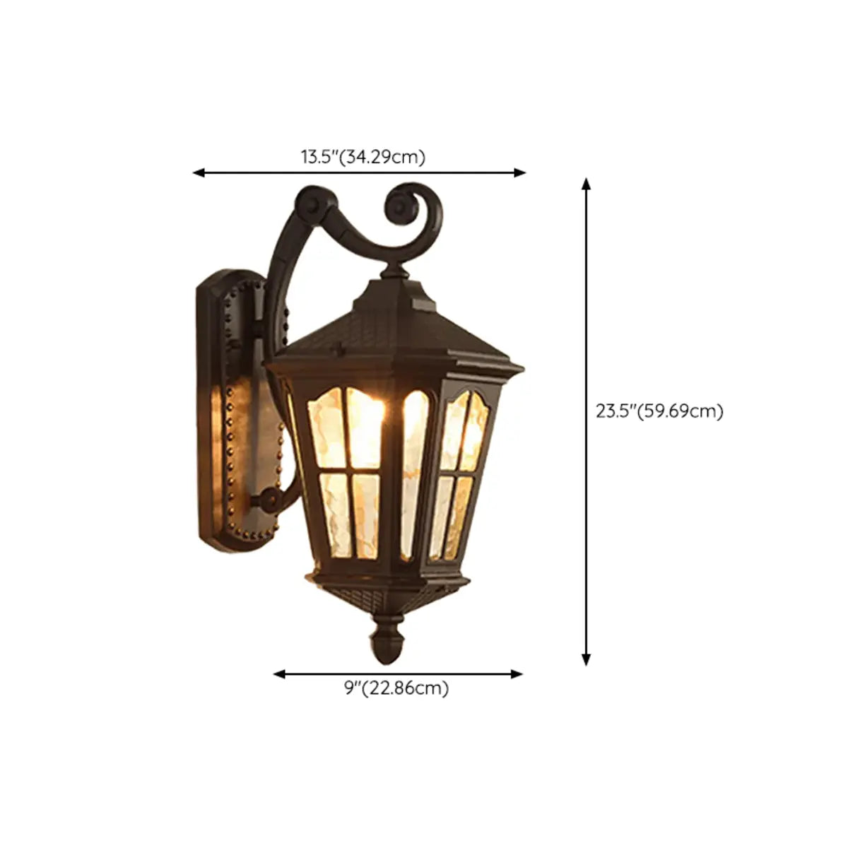 Industrial Geometric Lantern Outdoor Glass Wall Light Image - 12