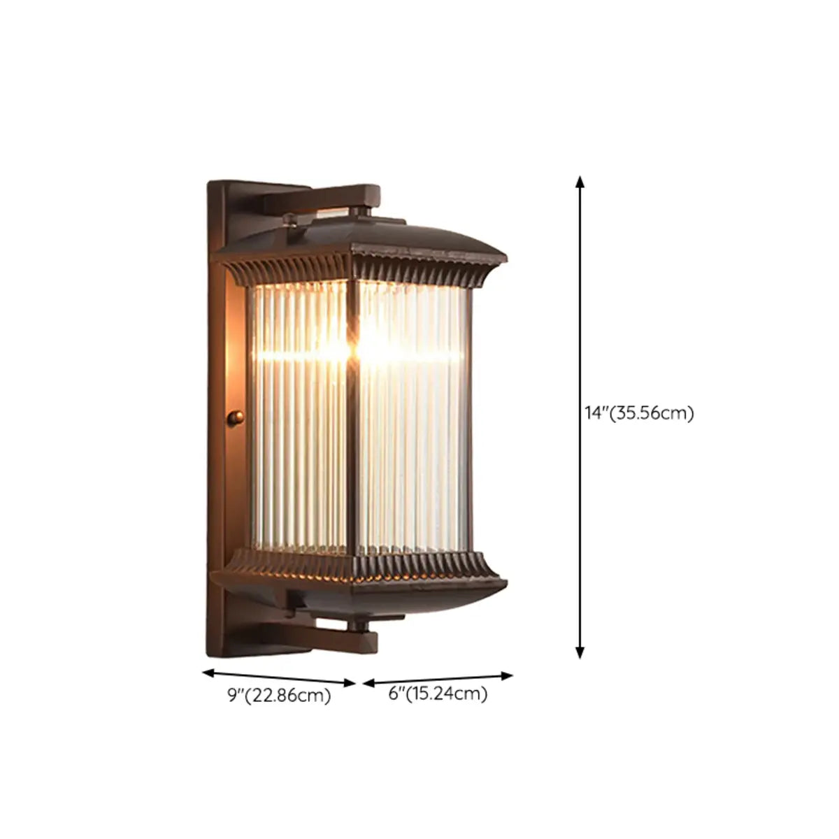 Industrial Geometric Lantern Outdoor Glass Wall Light Image - 13
