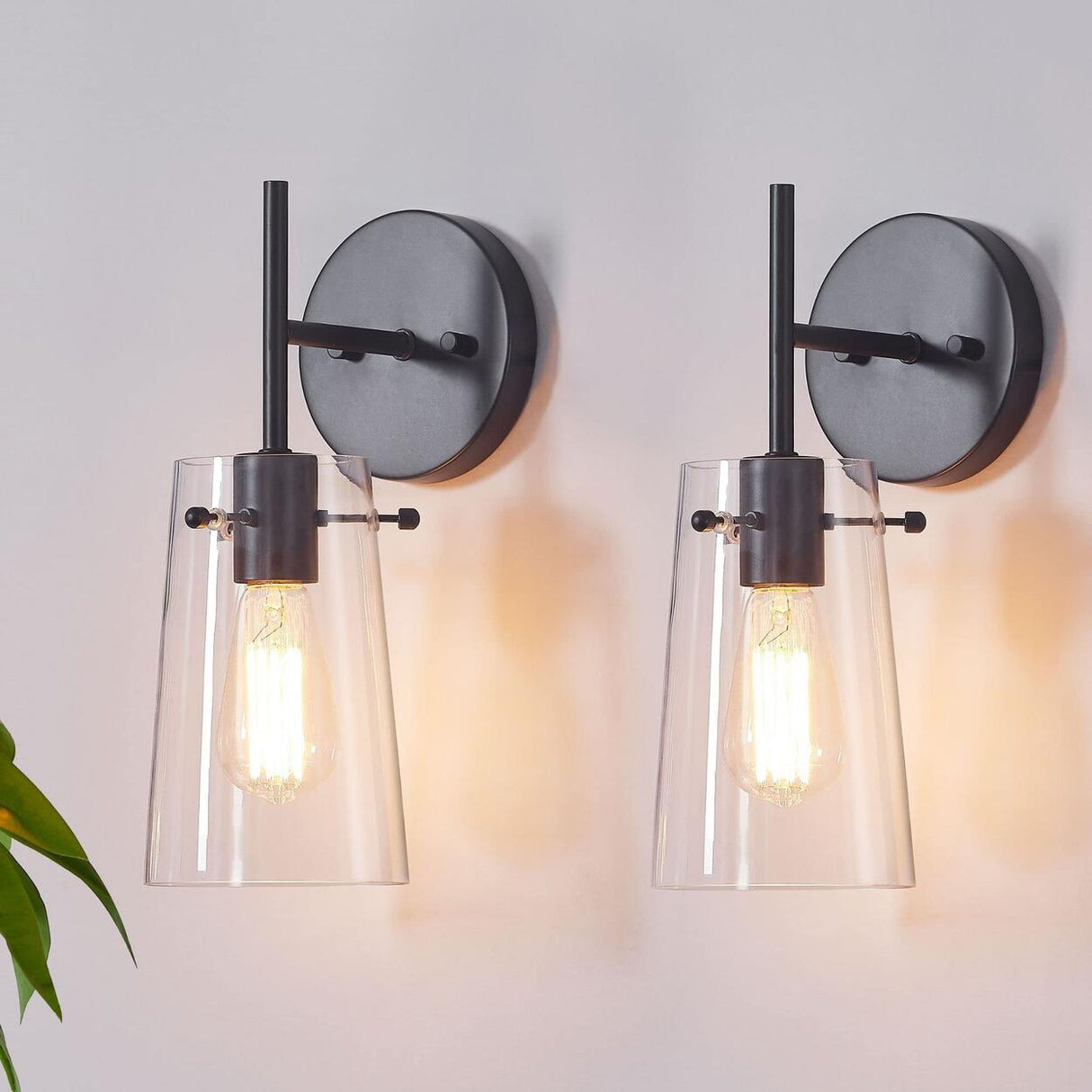 Industrial Glass Cylinder Vanity Wall Sconce Light Image - 16