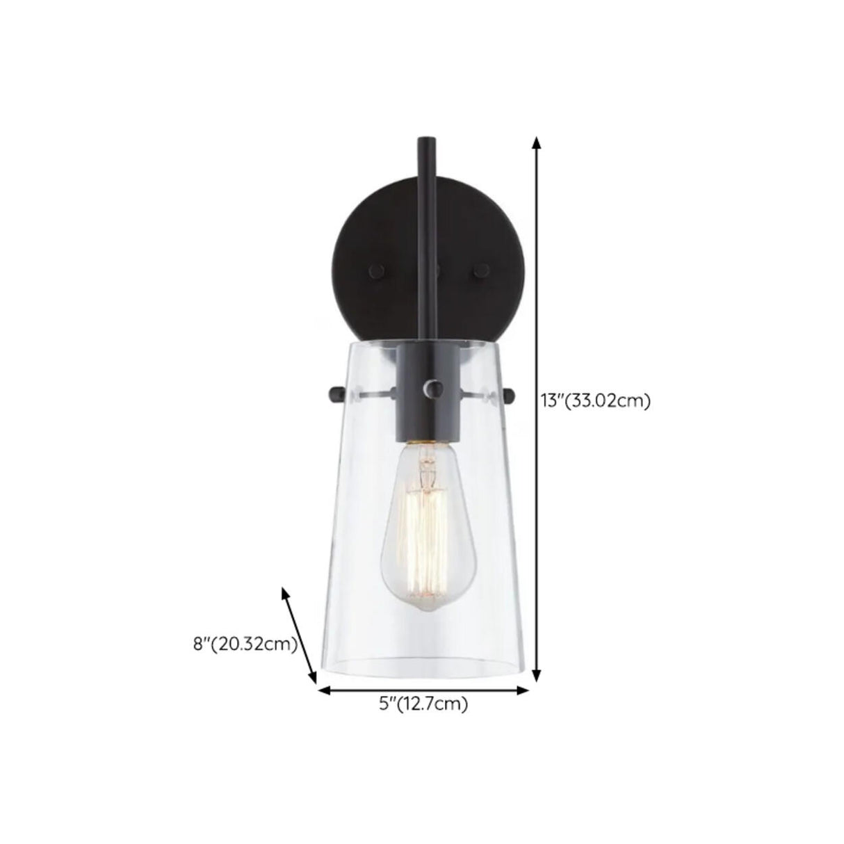 Industrial Glass Cylinder Vanity Wall Sconce Light Image - 18