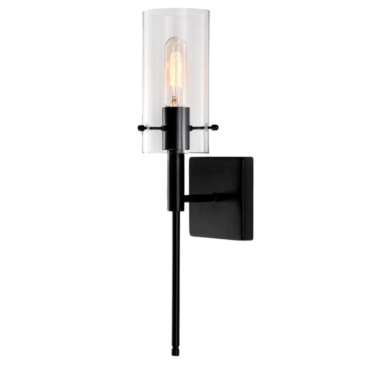 Industrial Glass Cylinder Vanity Wall Sconce Light Image - 5