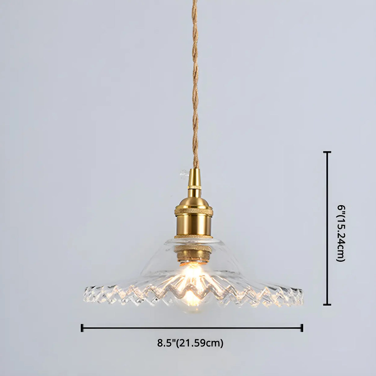 Industrial Glass Wrinkle Saucer-Shaped Pendant Light Image - 10