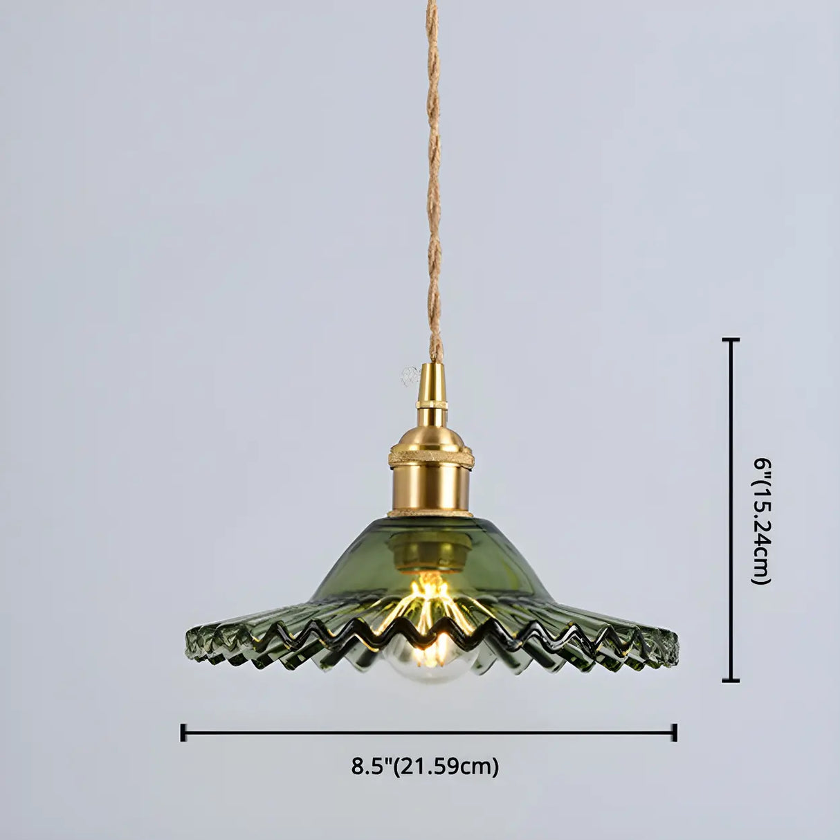 Industrial Glass Wrinkle Saucer-Shaped Pendant Light