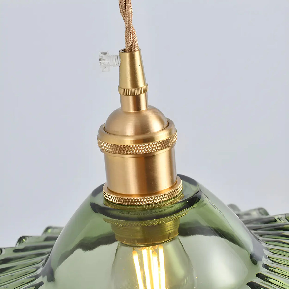 Industrial Glass Wrinkle Saucer-Shaped Pendant Light Image - 7