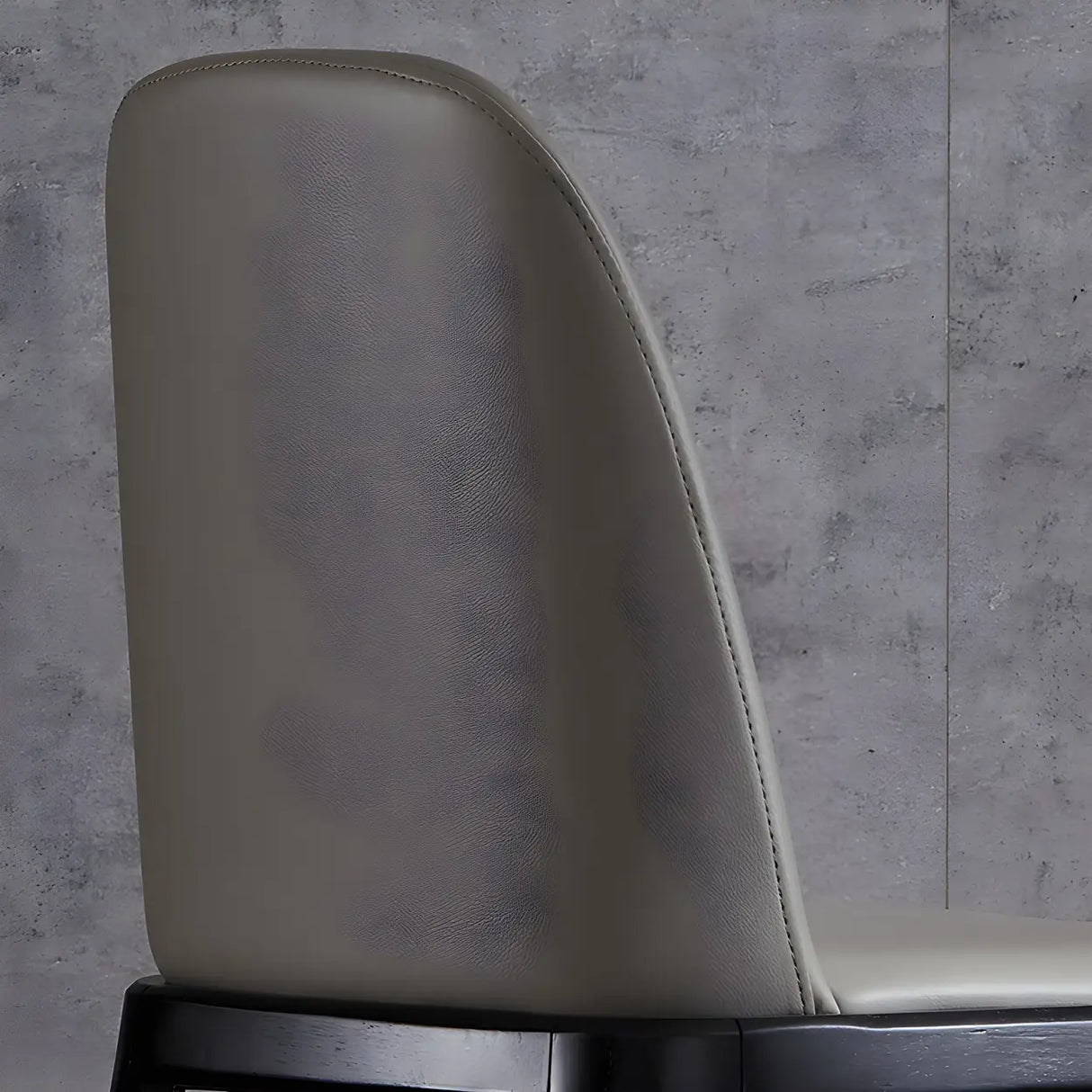 Industrial Leather Dining Side Chair with Ash Wood Legs Image - 17