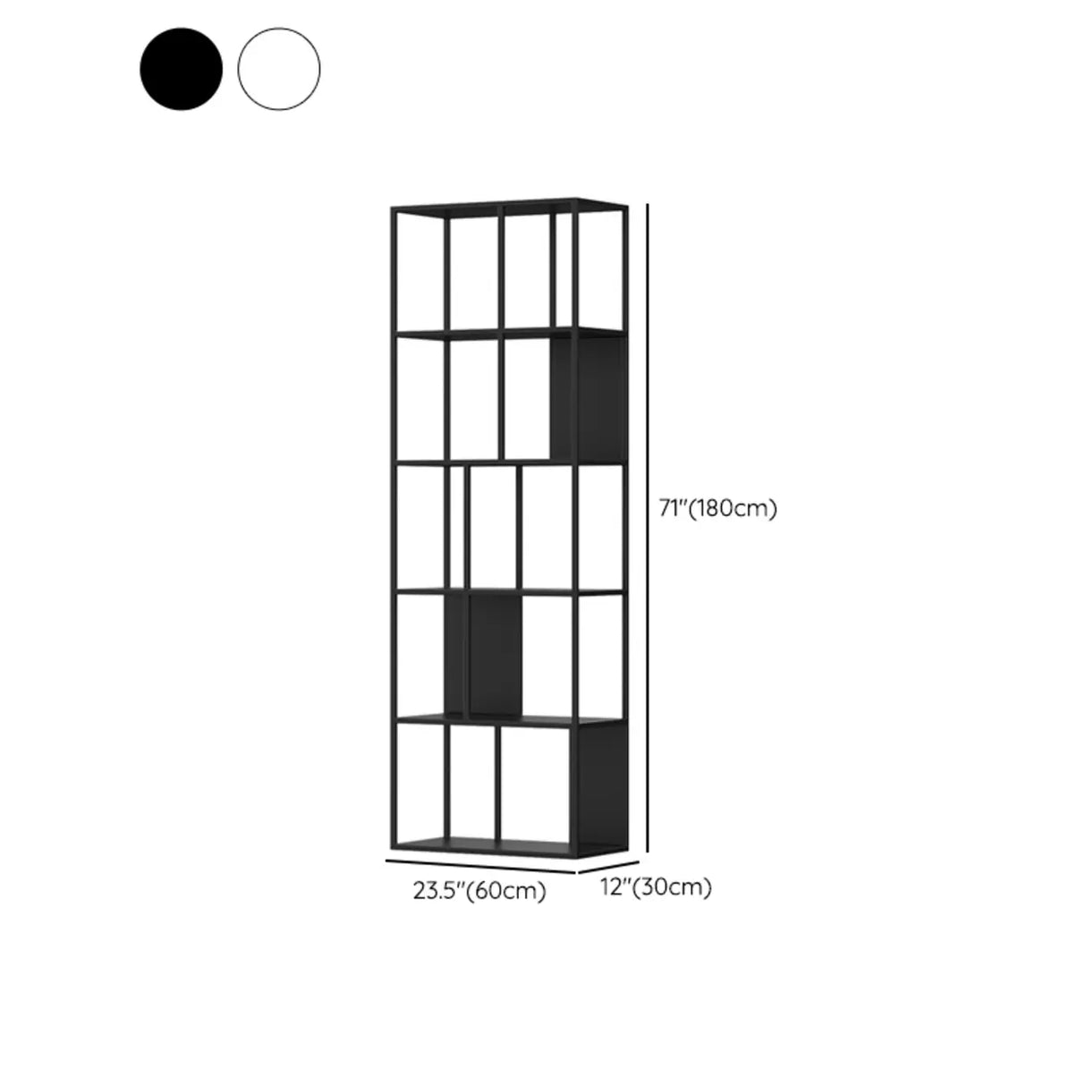 Industrial Metal Open Black Etagere Display Bookcases