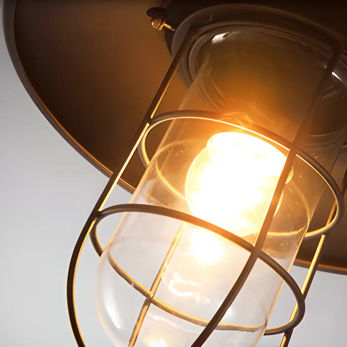 Industrial Mini Black Metal Cage LED Wall Sconce Image - 12