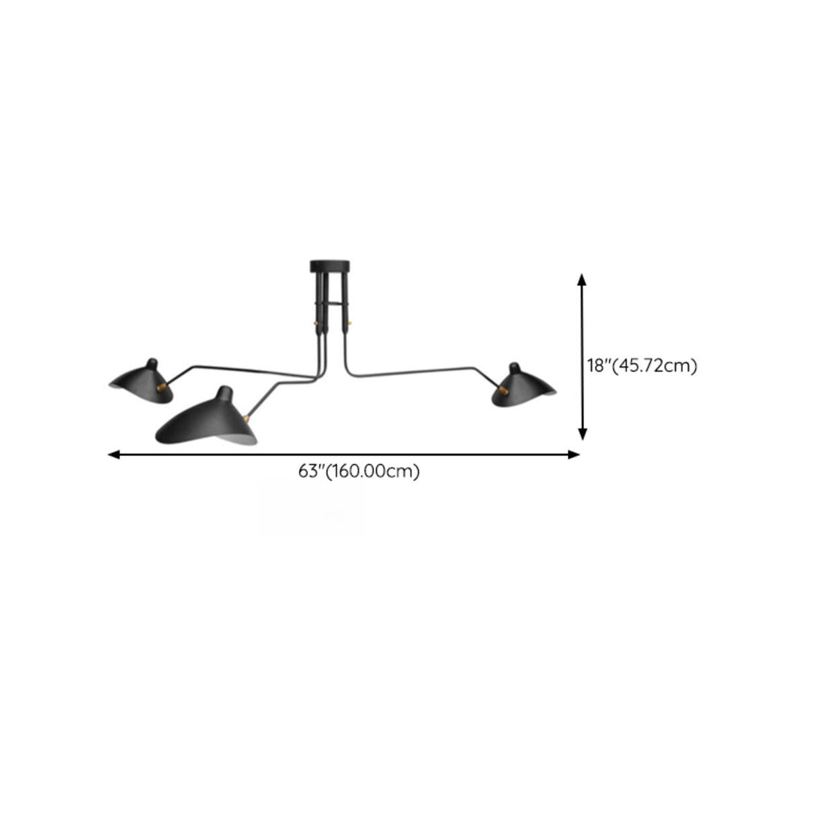 Industrial Minimalist Multi Arm Black Aluminum Chandelier