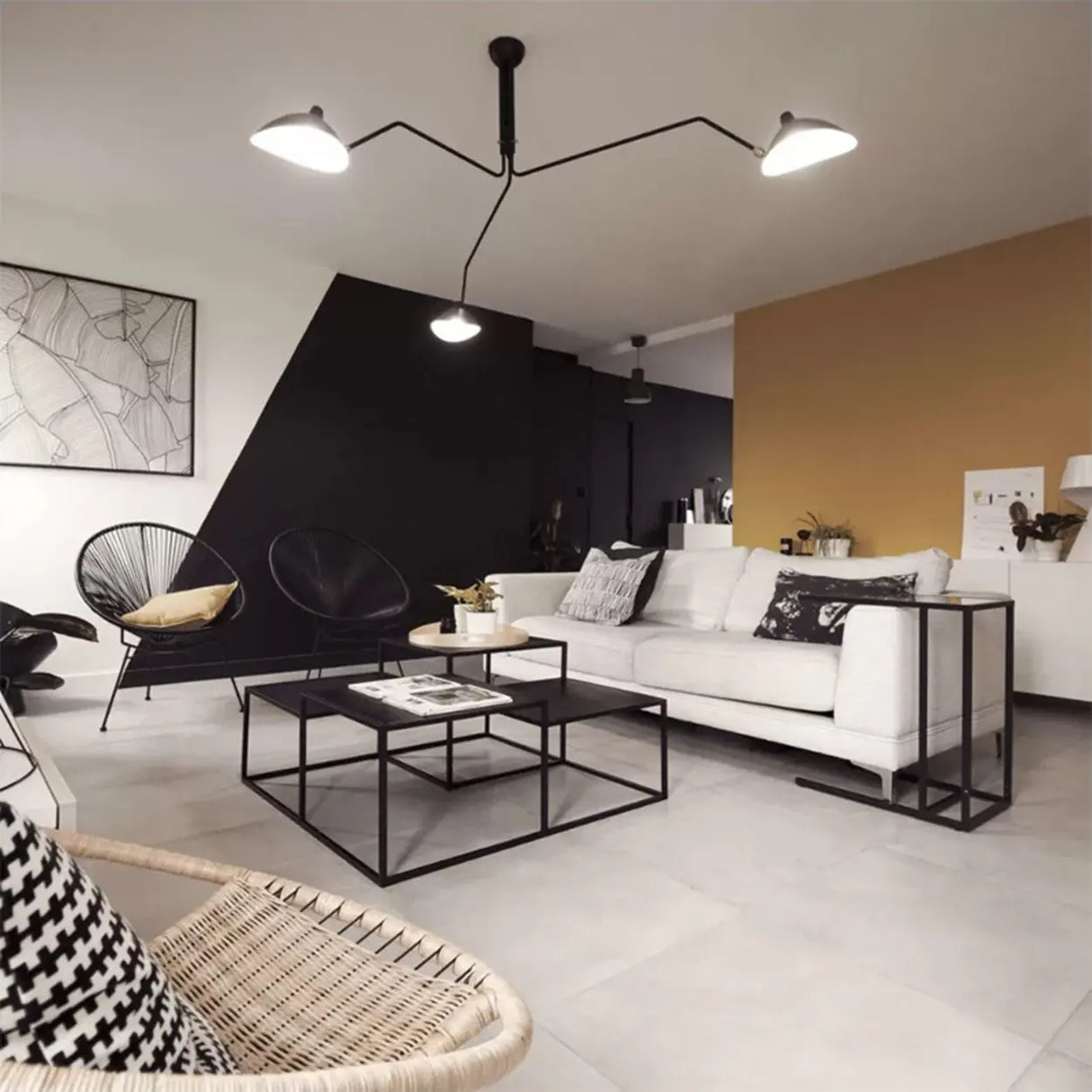 Industrial Minimalist Multi Arm Black Aluminum Chandelier Image - 2