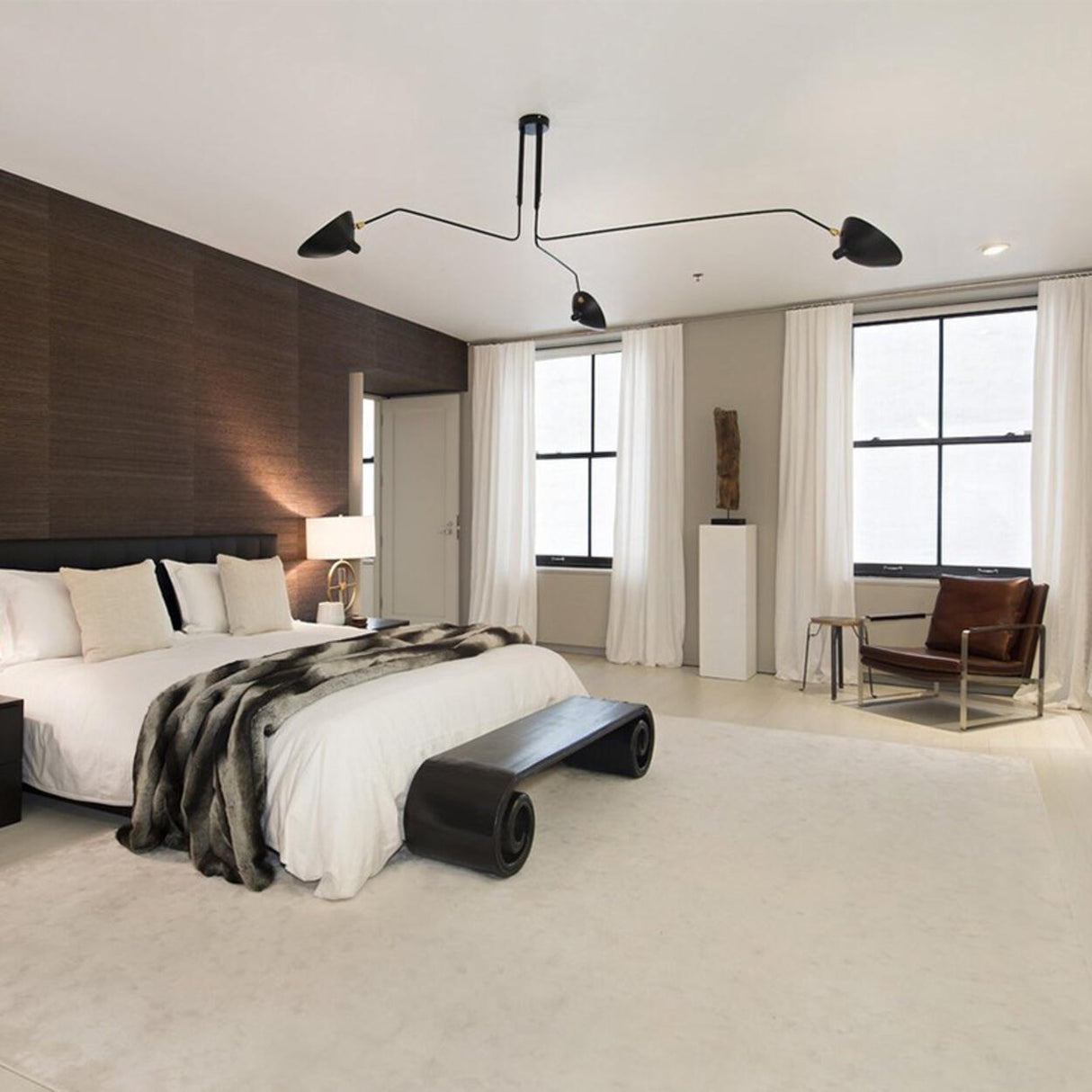 Industrial Minimalist Multi Arm Black Aluminum Chandelier Image - 4