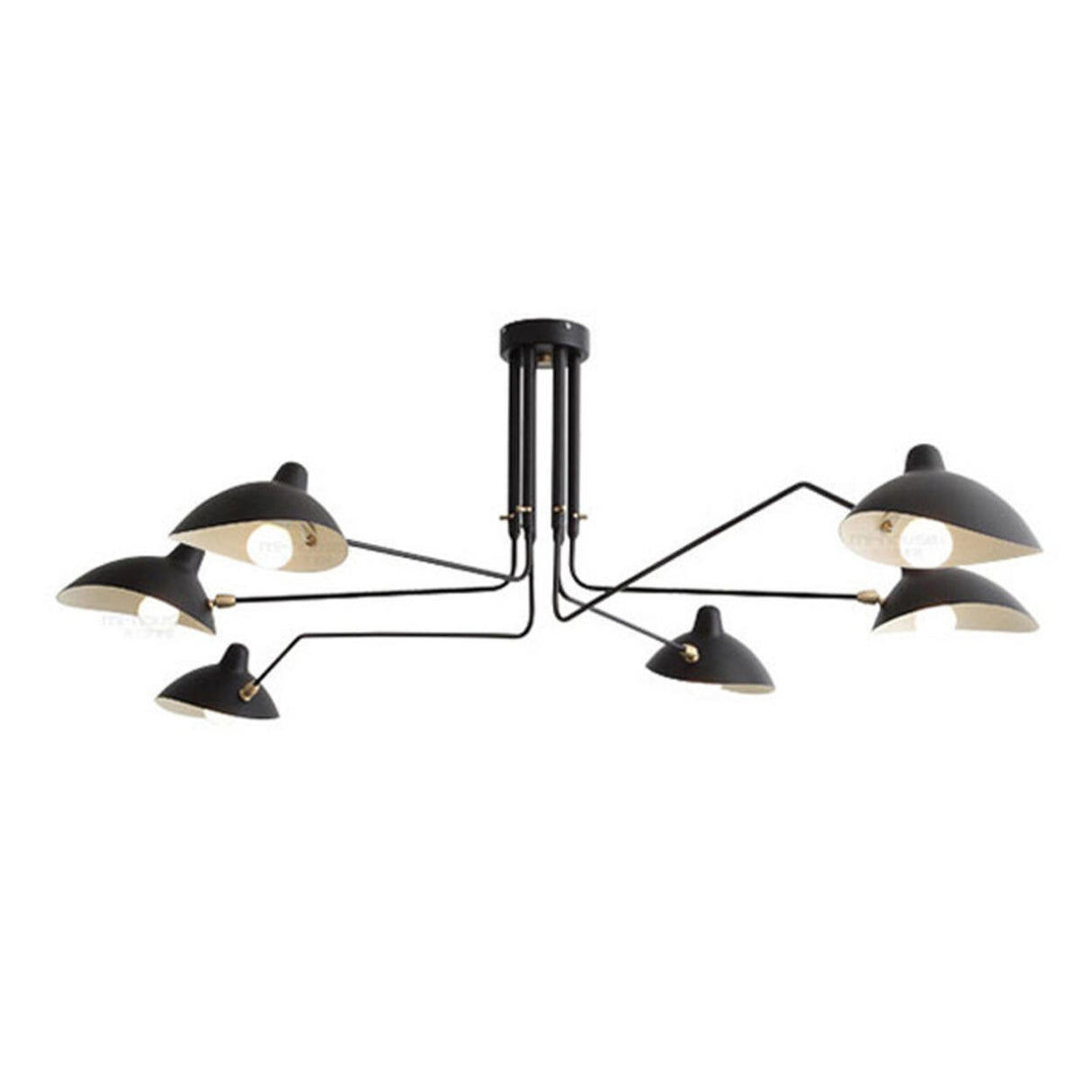 Industrial Minimalist Multi Arm Black Aluminum Chandelier Image - 5