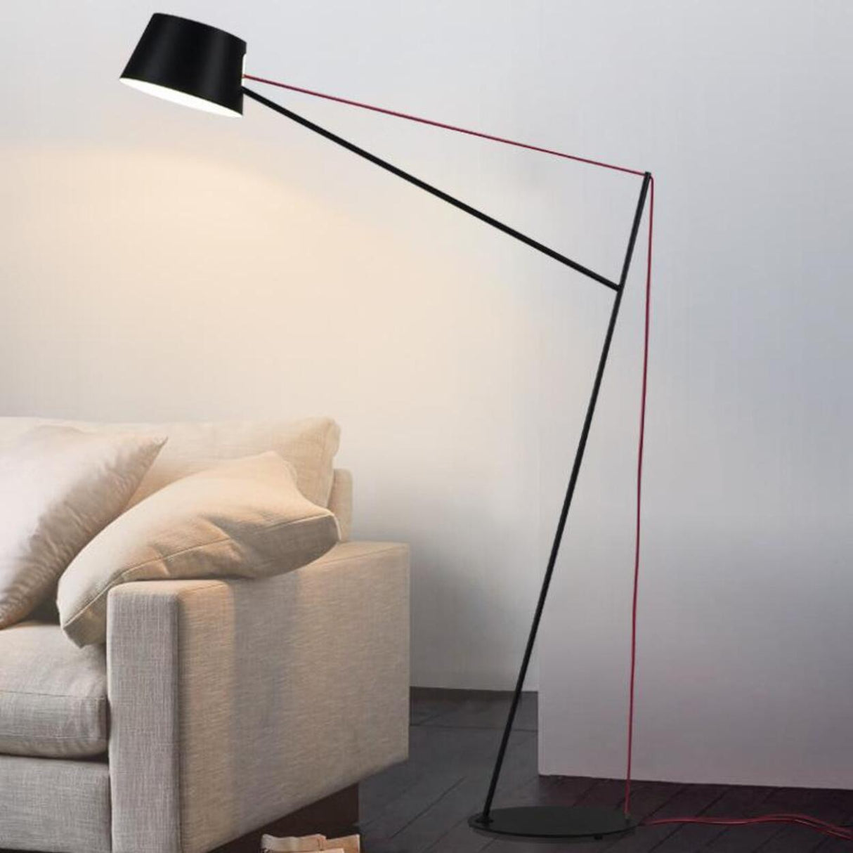 Industrial Modern Adjustable Black Spar Floor Lamp Image - 3