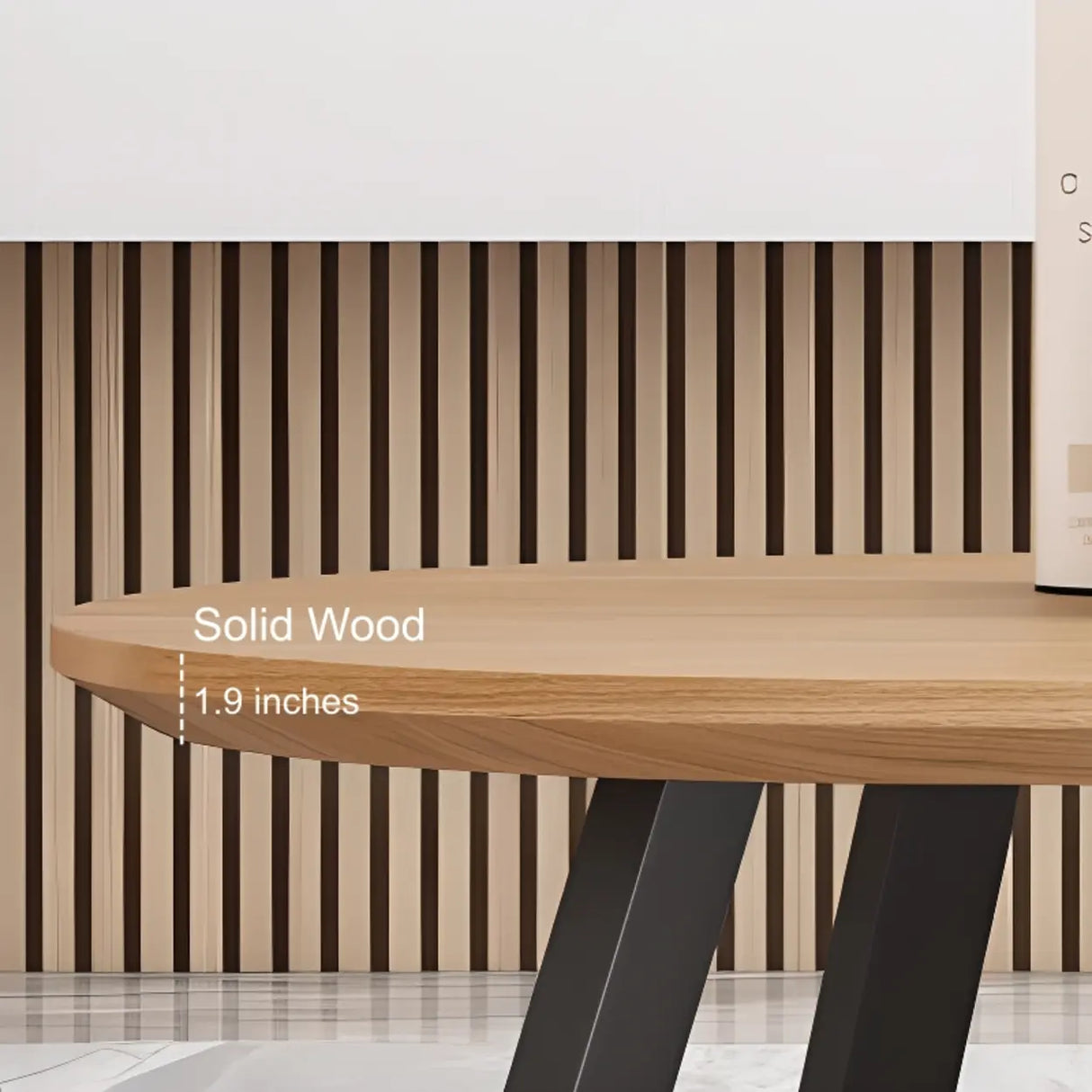 Industrial Modern Oval Wood Coffee Table with Metal Legs Image - 3