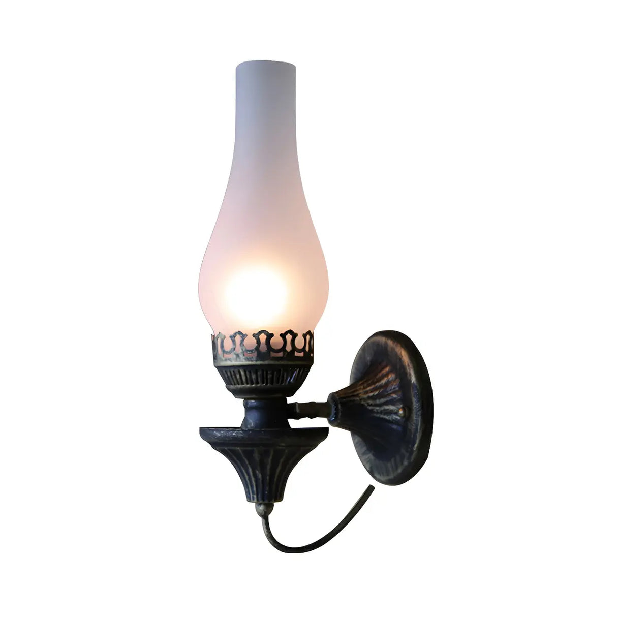 Industrial Oil Lamp Style Glass Exterior Wall Sconce Image - 12
