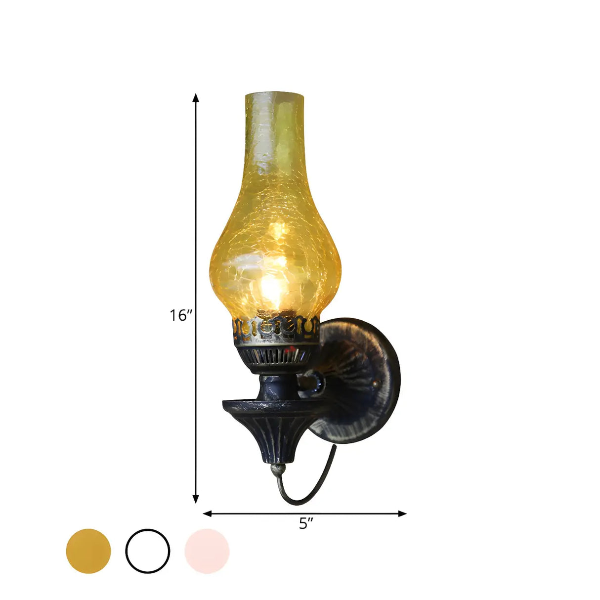 Industrial Oil Lamp Style Glass Exterior Wall Sconce Image - 4