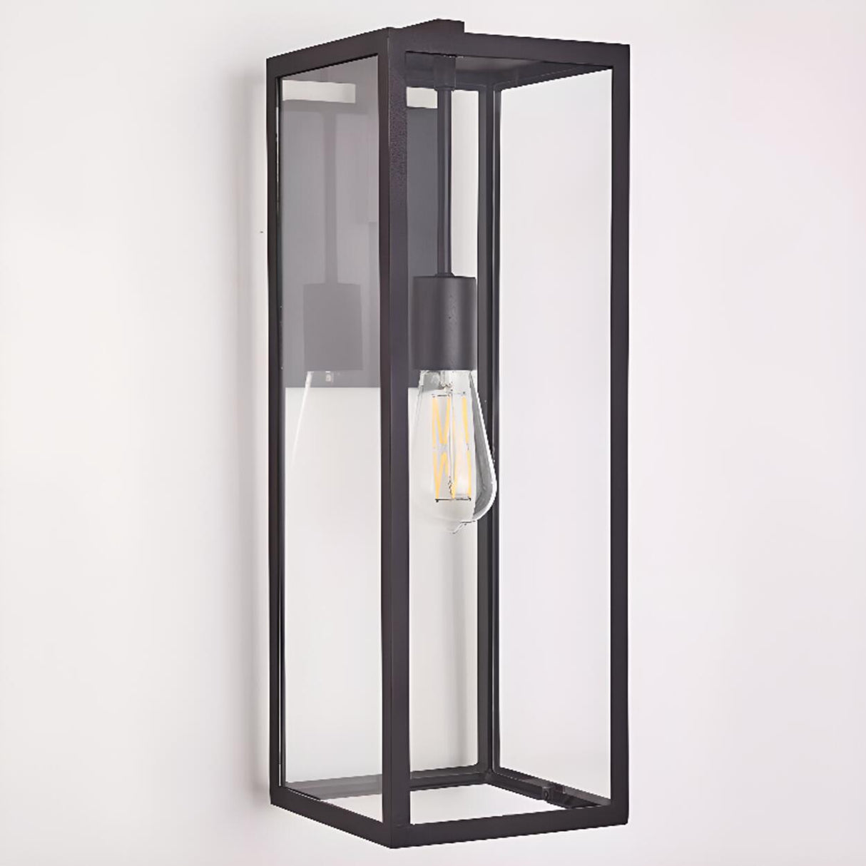 Industrial Outdoor Black Box LED Metal Wall Light Image - 10