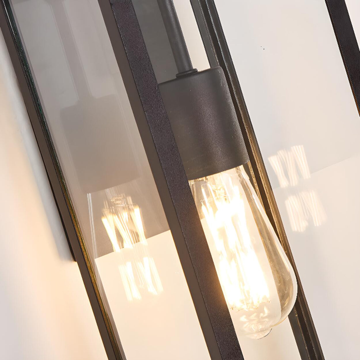 Industrial Outdoor Black Box LED Metal Wall Light Image - 13