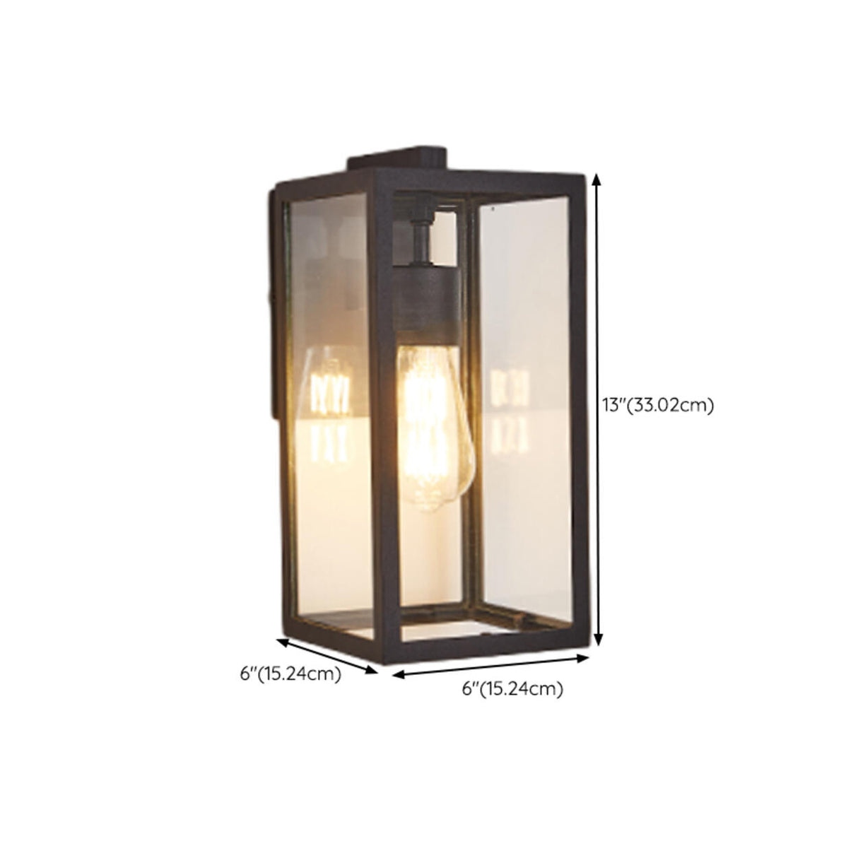 Industrial Outdoor Black Box LED Metal Wall Light