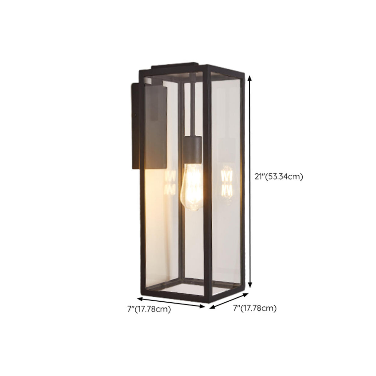 Industrial Outdoor Black Box LED Metal Wall Light Image - 16