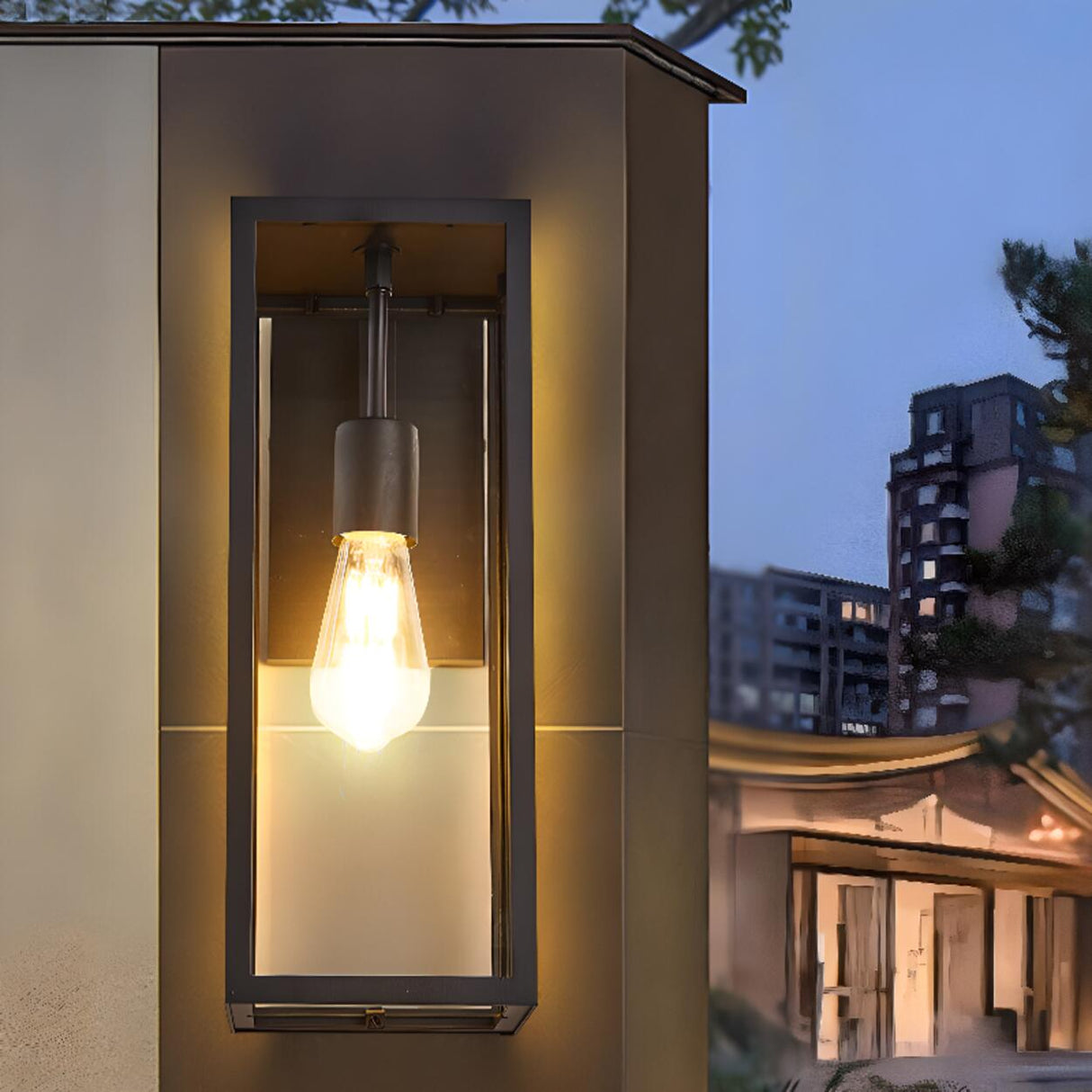 Industrial Outdoor Black Box LED Metal Wall Light Image - 4