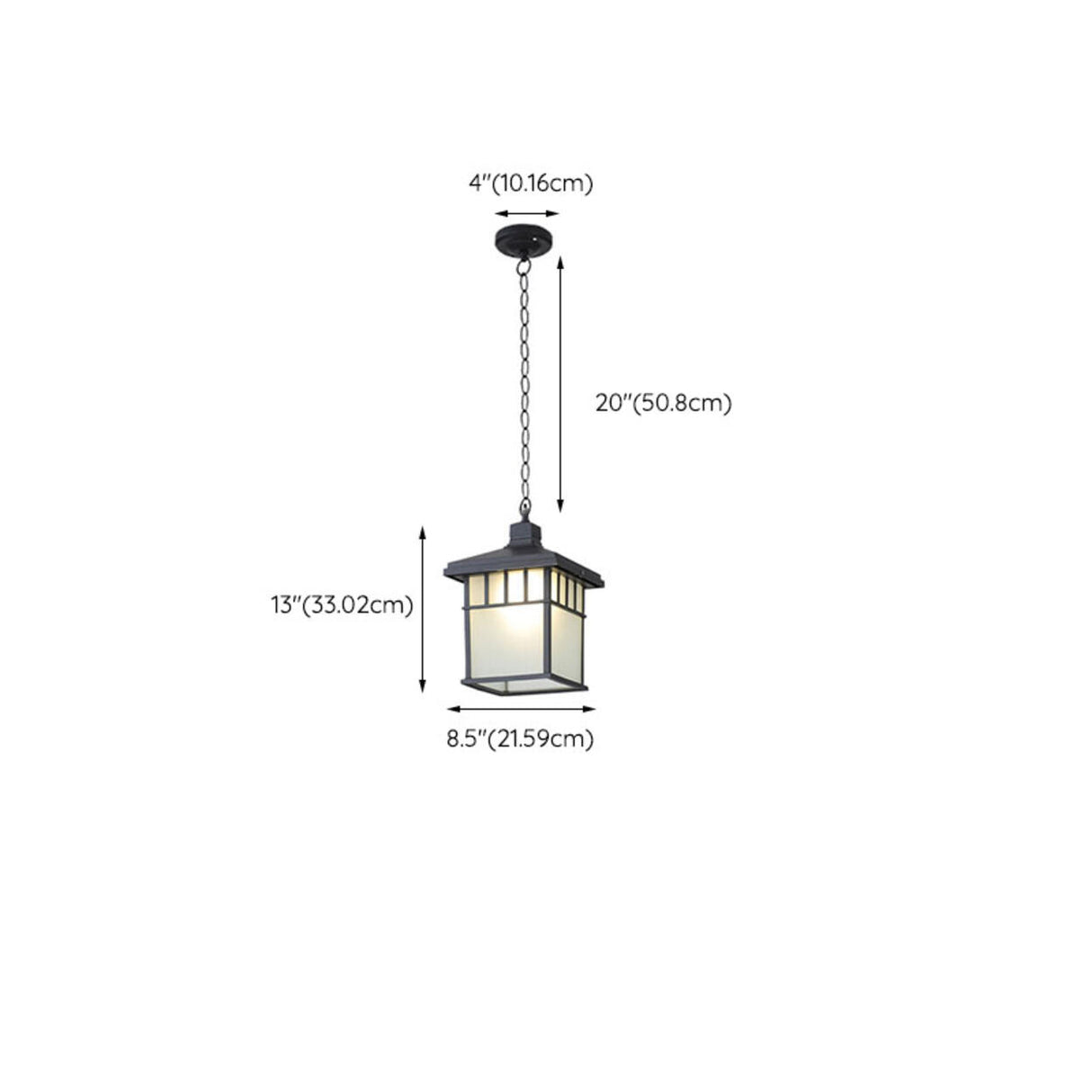 Industrial Outdoor Lantern Rectangular Glass Pendant Light Image - 16