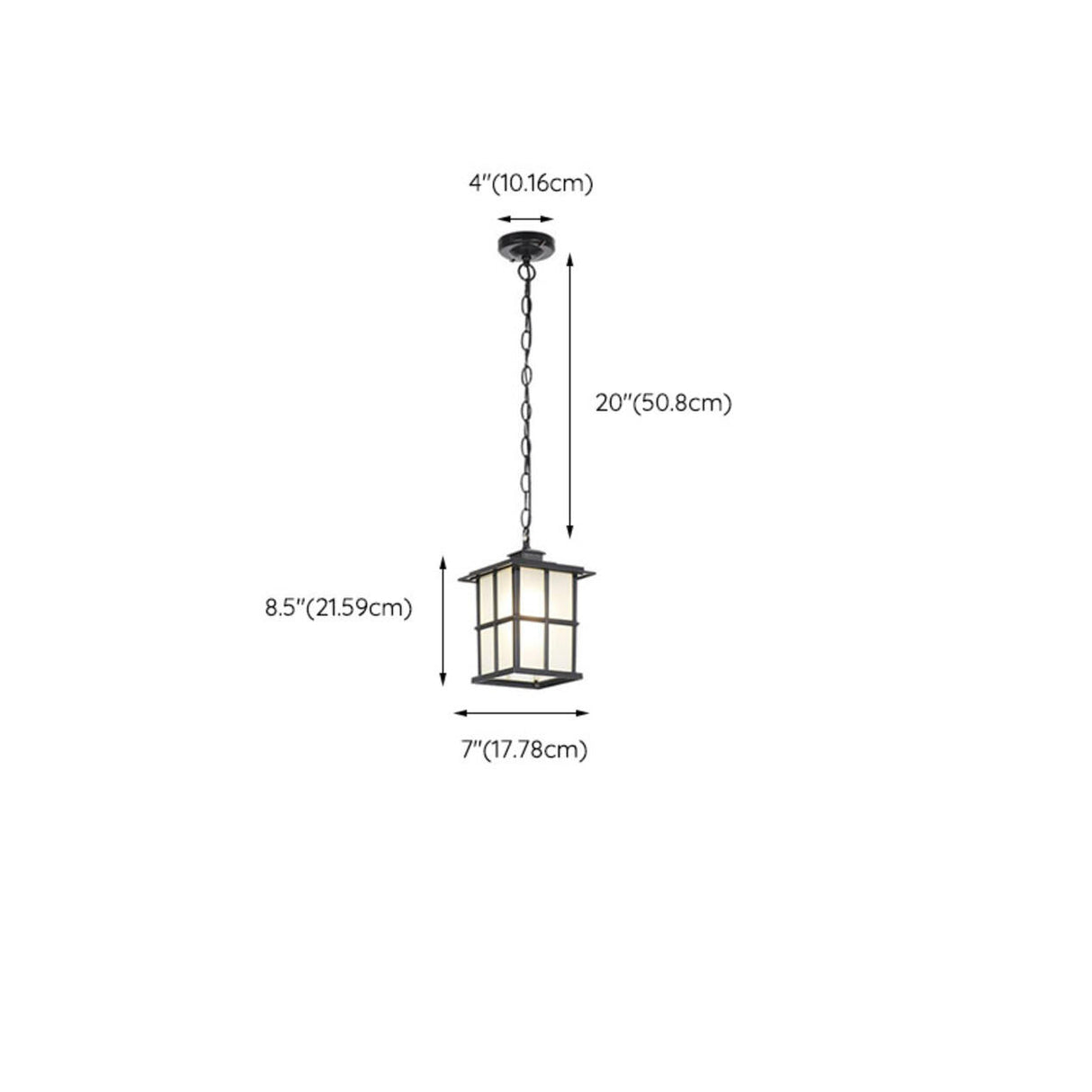 Industrial Outdoor Lantern Rectangular Glass Pendant Light Image - 19