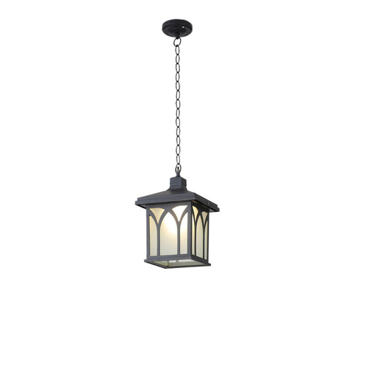 Industrial Outdoor Lantern Rectangular Glass Pendant Light Image - 3