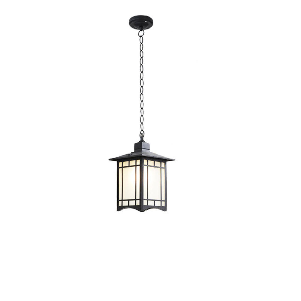 Industrial Outdoor Lantern Rectangular Glass Pendant Light Image - 7